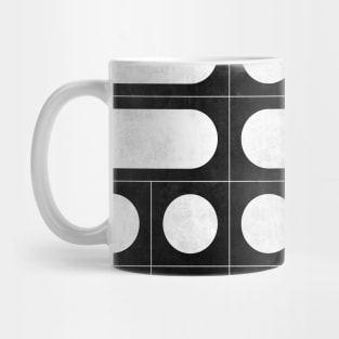 Mid-Century Modern Pattern No.14 - Black and White Concrete Mug